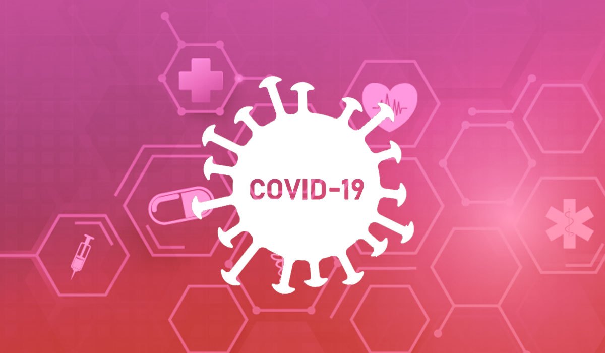 Graphic showing pharmacy elements during COVID-19