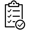 Icon of a clipboard with check marks for approval