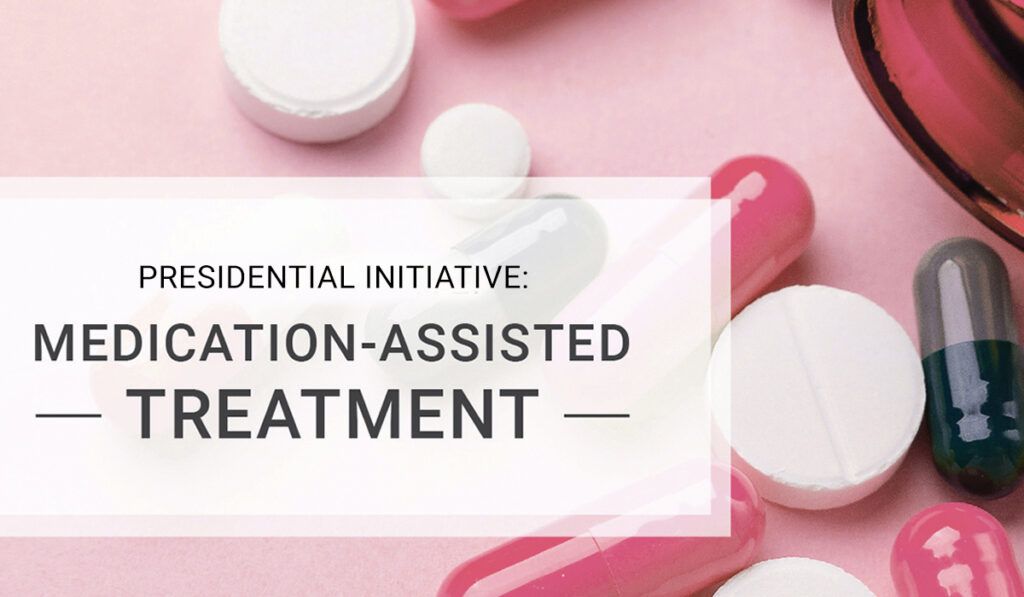 Graphic with prescription drugs for Medication-Assisted Treatment