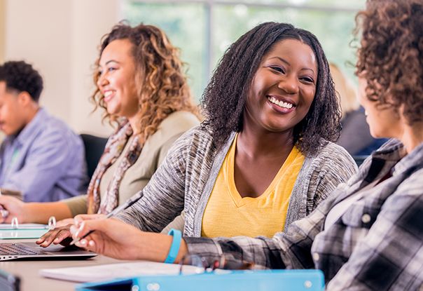 Person smiling in class