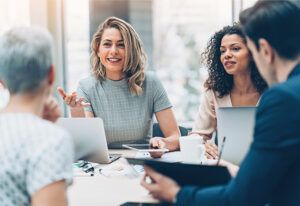 People talking in a meeting