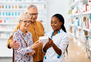 Pharmacist going over a medication